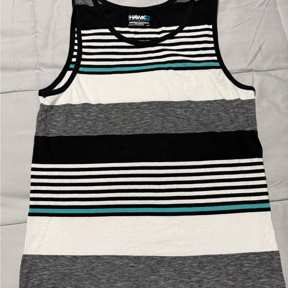 Tony Hawk Black and White Striped Tank